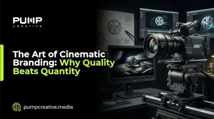 Cinematic branding visual featuring dramatic lighting, storytelling elements, and high-quality film-style aesthetics used to create a powerful brand identity.